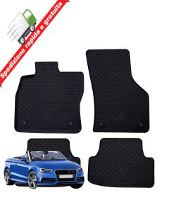 TAPPETI - TAPPETINI IN GOMMA 3D TPE NERI PER AUDI A3 CABRIO 8V DAL 2013 AL 2021
