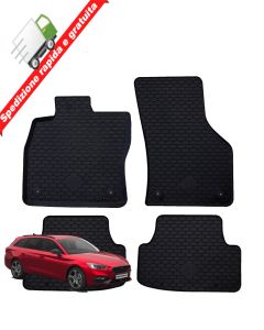 TAPPETI - TAPPETINI IN GOMMA 3D TPE NERI PER SEAT LEON SW DAL 2012 AL 2021