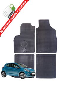 SERIE 4 TAPPETI - TAPPETINI IN GOMMA TPE NERI PER FORD KA dal 2008 al 2016