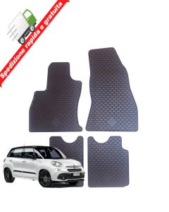 TAPPETI - TAPPETINI IN GOMMA 3D TPE NERI PER FIAT 500L dal 2012 in poi