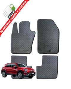 SERIE 4 TAPPETI - TAPPETINI IN GOMMA TPE NERI PER FIAT 500X dal 2014 in poi