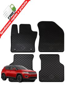 TAPPETO - TAPPETINI IN GOMMA 3D TPE NERI PERJEEP COMPASS DAL 2017 IN POI