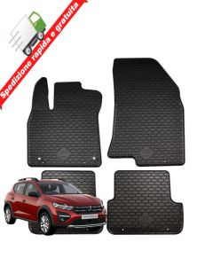 TAPPETI - TAPPETINI IN GOMMA 3D TPE NERI PER DACIA SANDERO STEPWAY III dal 2020>