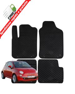 TAPPETI - TAPPETINI IN GOMMA 3D TPE NERI PER FIAT 500 dal 2007 in poi - 500C 09>