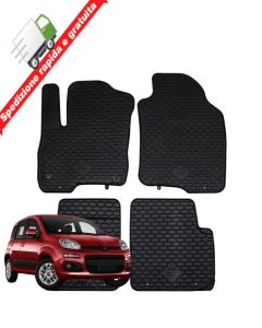 SERIE 4 TAPPETI - TAPPETINI IN GOMMA TPE NERI PER FIAT PANDA III DAL 2012 in poi