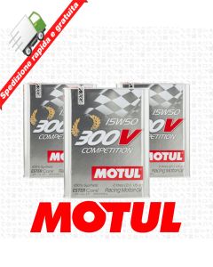 6 Litri OLIO MOTUL 300V 15W50 COMPETITION ESTER CORE - RACING MOTOR OIL