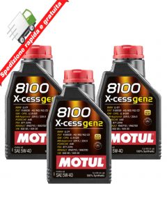 3 Litri OLIO MOTUL 8100 5W40 X-CESS - A3/B4 - LL01 - VW 502.00 - 505.00 - 229.5