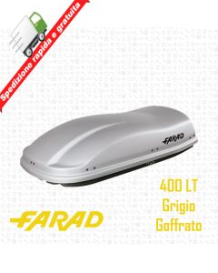 BOX AUTO PORTATUTTO DA TETTO UNIVERSALE FARAD F3 MARLIN 400 LT - GRIGIO GOFFRATO