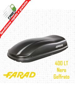 BOX AUTO PORTATUTTO DA TETTO UNIVERSALE FARAD F3 MARLIN 400 LT - NERO GOFFRATO