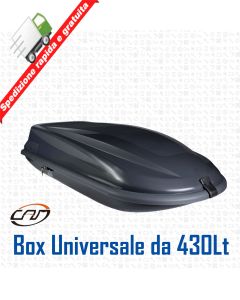 BOX BAULE AUTO DA TETTO PORTAPACCHI PORTATUTTO 430 LT PORTABAGAGLI UNIVERSALE