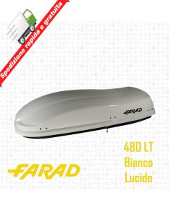 BOX AUTO PORTATUTTO DA TETTO UNIVERSALE FARAD F3 MARLIN 480 LT - BIANCO LUCIDO