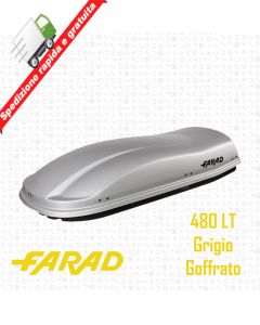 BOX AUTO PORTATUTTO DA TETTO UNIVERSALE FARAD F3 MARLIN 480 LT -GRIGIO GOFFRATO