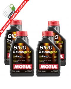 4 Litri OLIO MOTUL X-CLEAN 5W40 - C3 - LL04 - 9.55535 - DEXOS 2 - 502.00 -505.00