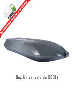 BOX BAULE AUTO DA TETTO PORTAPACCHI PORTATUTTO 500 LT GRIGIO - PORTABAGAGLI