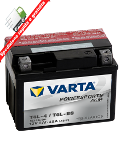 Batteria Moto Varta POWERSPORTS AGM 503014004 - 3ah - 40 A - T4L-BS - 114x71x86