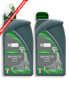 Olio motore W-Parts 5W40 C3 per GAS/METANO - Totalmente Sintetico API SN SM | ACEA C3 | Fiat: 9.55535.T2 (2)