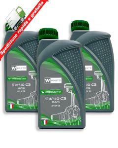 Olio motore W-Parts 5W40 C3 per GAS/METANO - Totalmente Sintetico API SN SM | ACEA C3 | Fiat: 9.55535.T2 (3)