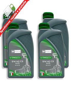 Olio motore W-Parts 5W40 C3 per GAS/METANO - Totalmente Sintetico API SN SM | ACEA C3 | Fiat: 9.55535.T2 (4)