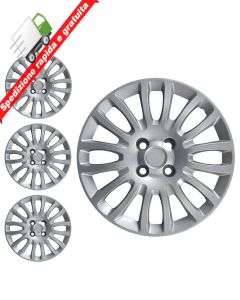 SERIE 4 BORCHIE - 4 COPRICERCHI COPPE RUOTA 15 PER FIAT GRANDE PUNTO 08->