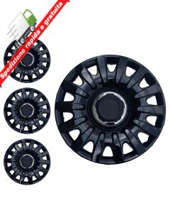 SERIE 4 BORCHIE - 4 COPRICERCHI COPPE RUOTA 16 PER FIAT 500L 12-> NERO