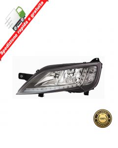 FARO PROIETTORE ANT SINISTRO PARAB CROMATA LED CORNICE NERA SX FIAT DUCATO 14->