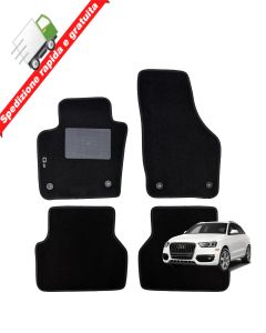 SERIE 4 TAPPETI - TAPPETINI IN MOQUETTE NERI PER AUDI Q3 DAL 2011 AL 2018