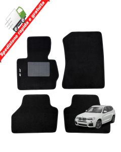 SERIE 4 TAPPETI - TAPPETINI IN MOQUETTE NERI PER BMW X3 F25 DAL 2010 AL 2017