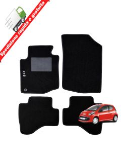 SERIE 4 TAPPETI - TAPPETINI IN MOQUETTE NERI PER CITROEN C1 DAL 2005 al 2014