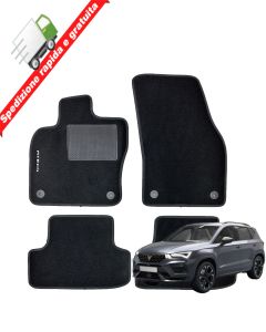 Serie 4 TAPPETI - TAPPETINI in Moquette Neri per CUPRA ATECA dal 2018 in poi