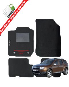 Serie 4 TAPPETI - TAPPETINI in Moquette Neri per DACIA DUSTER  2010->2018 - 28cm