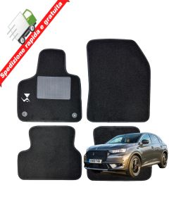 SERIE 4 TAPPETI - TAPPETINI IN MOQUETTE NERI PER DS 7 Crossback dal 2017 in poi