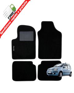 SERIE 4 TAPPETI - TAPPETINI IN MOQUETTE NERI PER FIAT PANDA DAL 2003 AL 2012