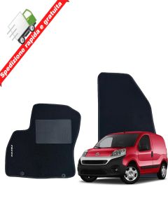 SERIE 2 TAPPETI - TAPPETINI IN MOQUETTE NERI PER FIAT FIORINO DAL 2007 IN POI