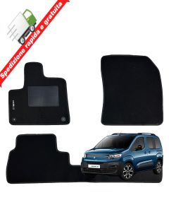 SERIE 4 TAPPETI - TAPPETINI IN MOQUETTE NERI PER FIAT DOBLO DAL 2023 IN POI