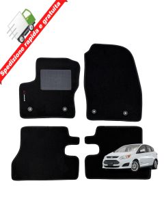 SERIE 4 TAPPETI - TAPPETINI IN MOQUETTE NERI PER FORD C-MAX II dal 2015 in poi