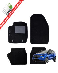 SERIE 4 TAPPETI - TAPPETINI IN MOQUETTE NERI PER FORD ECOSPORT DAL 2013 IN POI