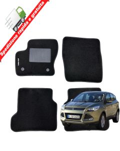 SERIE 4 TAPPETI - TAPPETINI IN MOQUETTE NERI PER KUGA II dal 2012 al 2015