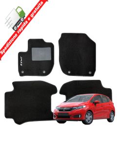 SERIE 4 TAPPETI - TAPPETINI IN MOQUETTE NERI PER HONDA JAZZ DAL 2015 AL 2020