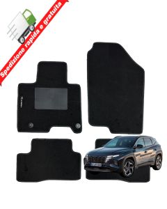 Serie 4 TAPPETI - TAPPETINI in Moquette Neri per HYUNDAI TUCSON 2020> PLUGIN HY.