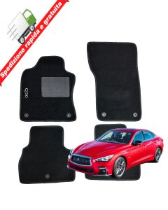 W-Parts Serie 4 TAPPETI - TAPPETINI in Moquette Neri per INFINITI Q50 dal 2013->