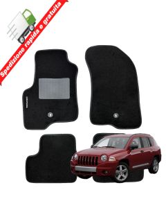 SERIE 4 TAPPETI - TAPPETINI IN MOQUETTE NERI PER JEEP COMASS I DAL 2006 AL 2016