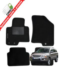 SERIE 4 TAPPETI - TAPPETINI IN MOQUETTE NERI PER SPORTAGE II dal 2004 al 2011