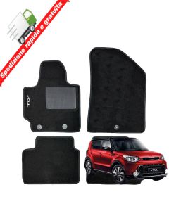 SERIE 4 TAPPETI - TAPPETINI IN MOQUETTE NERI PER KIA SOUL DAL 2015 AL 2018