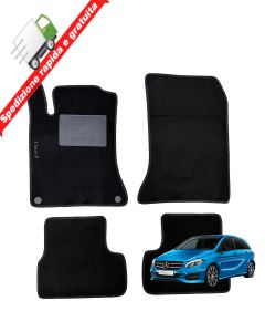 SERIE 4 TAPPETI - TAPPETINI IN MOQUETTE NERI PER MERCEDES CLASSE B W246 DA 2011 