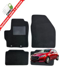 W-Parts Serie 4 TAPPETI - TAPPETINI in Moquette Neri per MAZDA 2 dal 2020 in poi