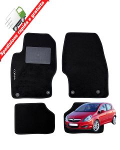 SERIE 4 TAPPETI - TAPPETINI IN MOQUETTE NERI PER OPEL CORSA D DAL 2006 AL 2014