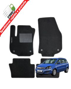 SERIE 4 TAPPETI - TAPPETINI IN MOQUETTE NERI PER ZAFIRA B DAL 2005 AL 2014