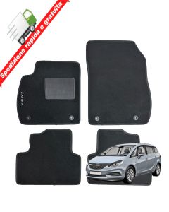 SERIE 4 TAPPETI - TAPPETINI IN MOQUETTE NERI PER ZAFIRA C DAL 2015 AL 2019