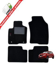 SERIE 4 TAPPETI - TAPPETINI IN MOQUETTE NERI PER LANCIA YPSILON DAL 2011 IN POI