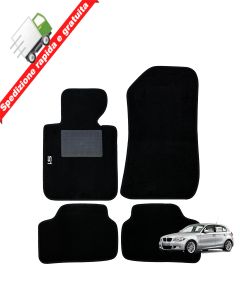 SERIE 4 TAPPETI - TAPPETINI IN MOQUETTE NERI PER BMW SERIE 1 E87 DAL 2004 A 2011